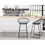 darrahopens Furniture > Bar Stools & Chairs Artiss Set of 2 Bar Stools Steel Fabric - Grey and Black