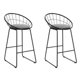 darrahopens Furniture > Bar Stools & Chairs Artiss Set of 2 Bar Stools Steel Fabric - Grey and Black