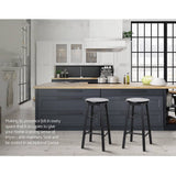 darrahopens Furniture > Bar Stools & Chairs Artiss Set of 2 Beech Wood Backless Bar Stools - Black