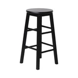 darrahopens Furniture > Bar Stools & Chairs Artiss Set of 2 Beech Wood Backless Bar Stools - Black