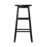 darrahopens Furniture > Bar Stools & Chairs Artiss Set of 2 Beech Wood Backless Bar Stools - Black