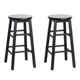 darrahopens Furniture > Bar Stools & Chairs Artiss Set of 2 Beech Wood Backless Bar Stools - Black
