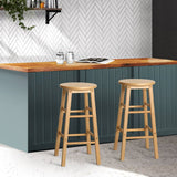 darrahopens Furniture > Bar Stools & Chairs Artiss Set of 2 Beech Wood Backless Bar Stools - Natural