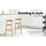 darrahopens Furniture > Bar Stools & Chairs Artiss Set of 2 Beech Wood Backless Bar Stools - Natural