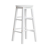 darrahopens Furniture > Bar Stools & Chairs Artiss Set of 2 Beech Wood Backless Bar Stools - White