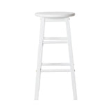 darrahopens Furniture > Bar Stools & Chairs Artiss Set of 2 Beech Wood Backless Bar Stools - White
