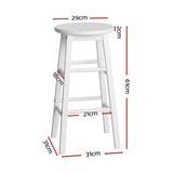 darrahopens Furniture > Bar Stools & Chairs Artiss Set of 2 Beech Wood Backless Bar Stools - White