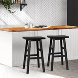 darrahopens Furniture > Bar Stools & Chairs Artiss Set of 2 Beech Wood Bar Stools - Black