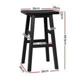 darrahopens Furniture > Bar Stools & Chairs Artiss Set of 2 Beech Wood Bar Stools - Black