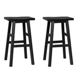 darrahopens Furniture > Bar Stools & Chairs Artiss Set of 2 Beech Wood Bar Stools - Black