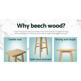 darrahopens Furniture > Bar Stools & Chairs Artiss Set of 2 Beech Wood Bar Stools - Natural