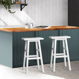 darrahopens Furniture > Bar Stools & Chairs Artiss Set of 2 Beech Wood Bar Stools - White