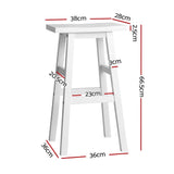 darrahopens Furniture > Bar Stools & Chairs Artiss Set of 2 Beech Wood Bar Stools - White