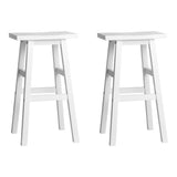 darrahopens Furniture > Bar Stools & Chairs Artiss Set of 2 Beech Wood Bar Stools - White