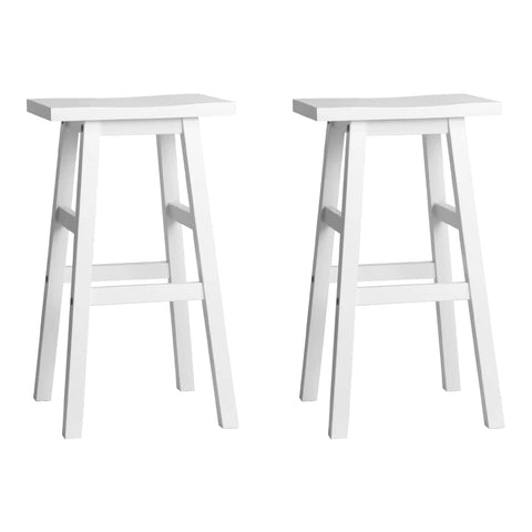 darrahopens Furniture > Bar Stools & Chairs Artiss Set of 2 Beech Wood Bar Stools - White