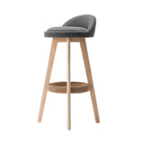 darrahopens Furniture > Bar Stools & Chairs Artiss Set of 2 Fabric Backrest Bar Stools - Grey