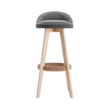 darrahopens Furniture > Bar Stools & Chairs Artiss Set of 2 Fabric Backrest Bar Stools - Grey