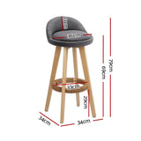 darrahopens Furniture > Bar Stools & Chairs Artiss Set of 2 Fabric Backrest Bar Stools - Grey