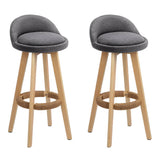 darrahopens Furniture > Bar Stools & Chairs Artiss Set of 2 Fabric Backrest Bar Stools - Grey