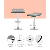 darrahopens Furniture > Bar Stools & Chairs Artiss Set of 2 Fabric Bar Stools Swivel Bar Stools- Grey Chrome