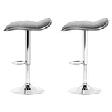darrahopens Furniture > Bar Stools & Chairs Artiss Set of 2 Fabric Bar Stools Swivel Bar Stools- Grey Chrome