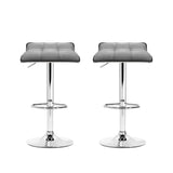 darrahopens Furniture > Bar Stools & Chairs Artiss Set of 2 Fabric Bar Stools Swivel Bar Stools- Grey Chrome