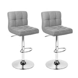 darrahopens Furniture > Bar Stools & Chairs Artiss Set of 2 Fabric Swivel Bar Stools - Grey