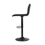 darrahopens Furniture > Bar Stools & Chairs Artiss Set of 2 Faux Linen Bar Stools - Black