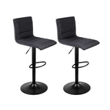 darrahopens Furniture > Bar Stools & Chairs Artiss Set of 2 Faux Linen Bar Stools - Black