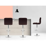 darrahopens Furniture > Bar Stools & Chairs Artiss Set of 2 Gas Lift Bar Stools PU Leather - Chocolate Brown