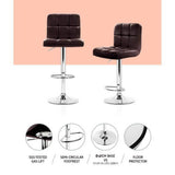 darrahopens Furniture > Bar Stools & Chairs Artiss Set of 2 Gas Lift Bar Stools PU Leather - Chocolate Brown