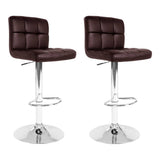 darrahopens Furniture > Bar Stools & Chairs Artiss Set of 2 Gas Lift Bar Stools PU Leather - Chocolate Brown