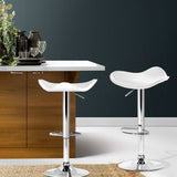 darrahopens Furniture > Bar Stools & Chairs Artiss Set of 2 Gas Lift Bar Stools PU Leather - White and Chrome
