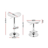 darrahopens Furniture > Bar Stools & Chairs Artiss Set of 2 Gas Lift Bar Stools PU Leather - White and Chrome