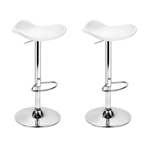 darrahopens Furniture > Bar Stools & Chairs Artiss Set of 2 Gas Lift Bar Stools PU Leather - White and Chrome