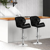 darrahopens Furniture > Bar Stools & Chairs Artiss Set of 2 Kitchen Bar Stools - Black and Chrome