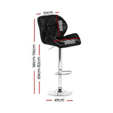 darrahopens Furniture > Bar Stools & Chairs Artiss Set of 2 Kitchen Bar Stools - Black and Chrome