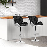 darrahopens Furniture > Bar Stools & Chairs Artiss Set of 2 Kitchen Bar Stools - White, Black and Chrome