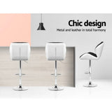 darrahopens Furniture > Bar Stools & Chairs Artiss Set of 2 Kitchen Bar Stools - White, Black and Chrome