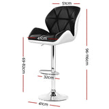 darrahopens Furniture > Bar Stools & Chairs Artiss Set of 2 Kitchen Bar Stools - White, Black and Chrome