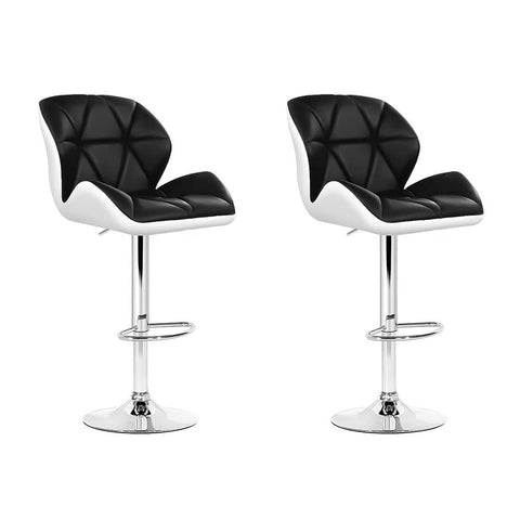 darrahopens Furniture > Bar Stools & Chairs Artiss Set of 2 Kitchen Bar Stools - White, Black and Chrome
