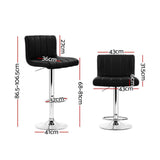 darrahopens Furniture > Bar Stools & Chairs Artiss Set of 2 Line Style PU Leather Bar Stools - Black