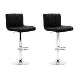 darrahopens Furniture > Bar Stools & Chairs Artiss Set of 2 Line Style PU Leather Bar Stools - Black
