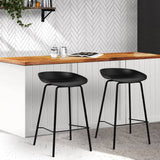 darrahopens Furniture > Bar Stools & Chairs Artiss Set of 2 Metal Bar Stools - Black