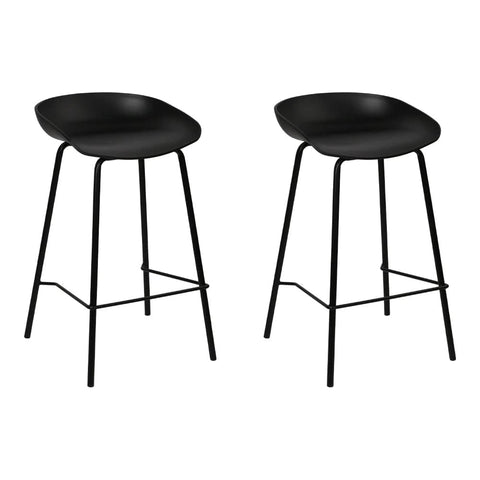 darrahopens Furniture > Bar Stools & Chairs Artiss Set of 2 Metal Bar Stools - Black
