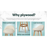 darrahopens Furniture > Bar Stools & Chairs Artiss Set of 2 PU Leather Backrest Bar Stools - Beige