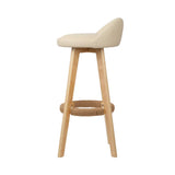 darrahopens Furniture > Bar Stools & Chairs Artiss Set of 2 PU Leather Backrest Bar Stools - Beige