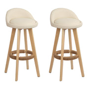 darrahopens Furniture > Bar Stools & Chairs Artiss Set of 2 PU Leather Backrest Bar Stools - Beige