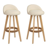 darrahopens Furniture > Bar Stools & Chairs Artiss Set of 2 PU Leather Backrest Bar Stools - Beige