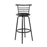 darrahopens Furniture > Bar Stools & Chairs Artiss Set of 2 PU Leather Bar Stools - Black and Steel